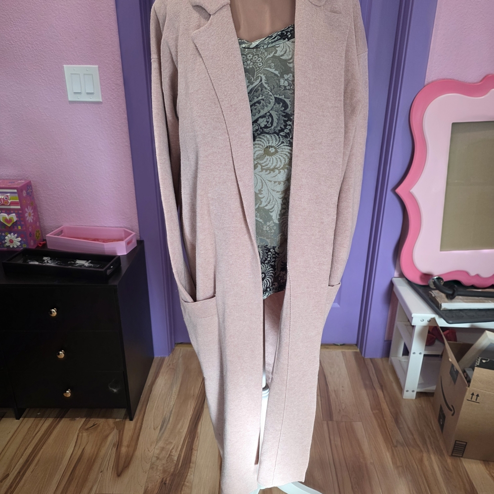 J Crew Pink Quiet Luxury Oversized Lounge Cardigan